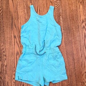Kids teal blue cotton  Sleeveless Romper